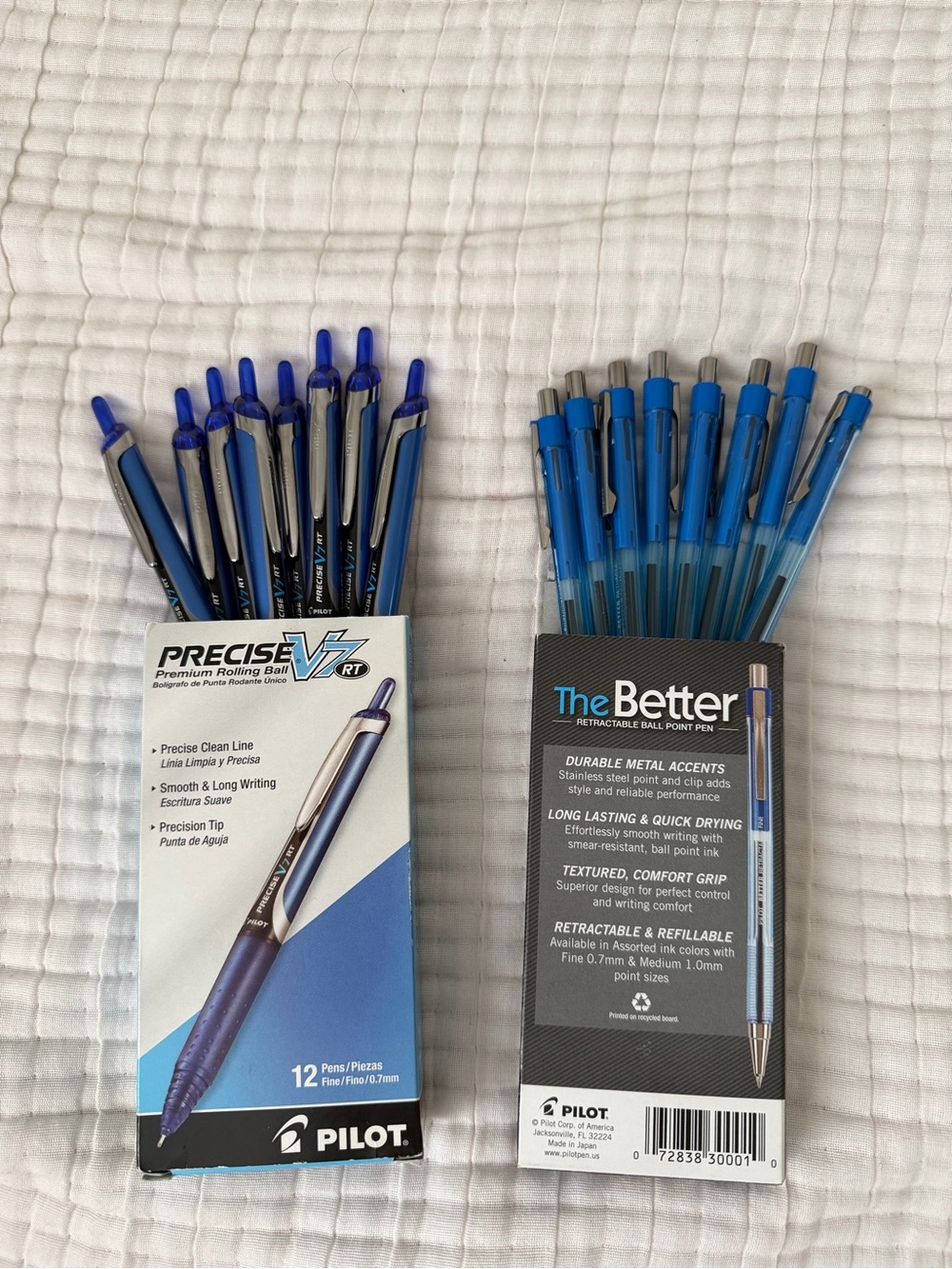 Pilot Blue Ink Pens – 16 New Pens – 2 Boxes – 8 Pens Each